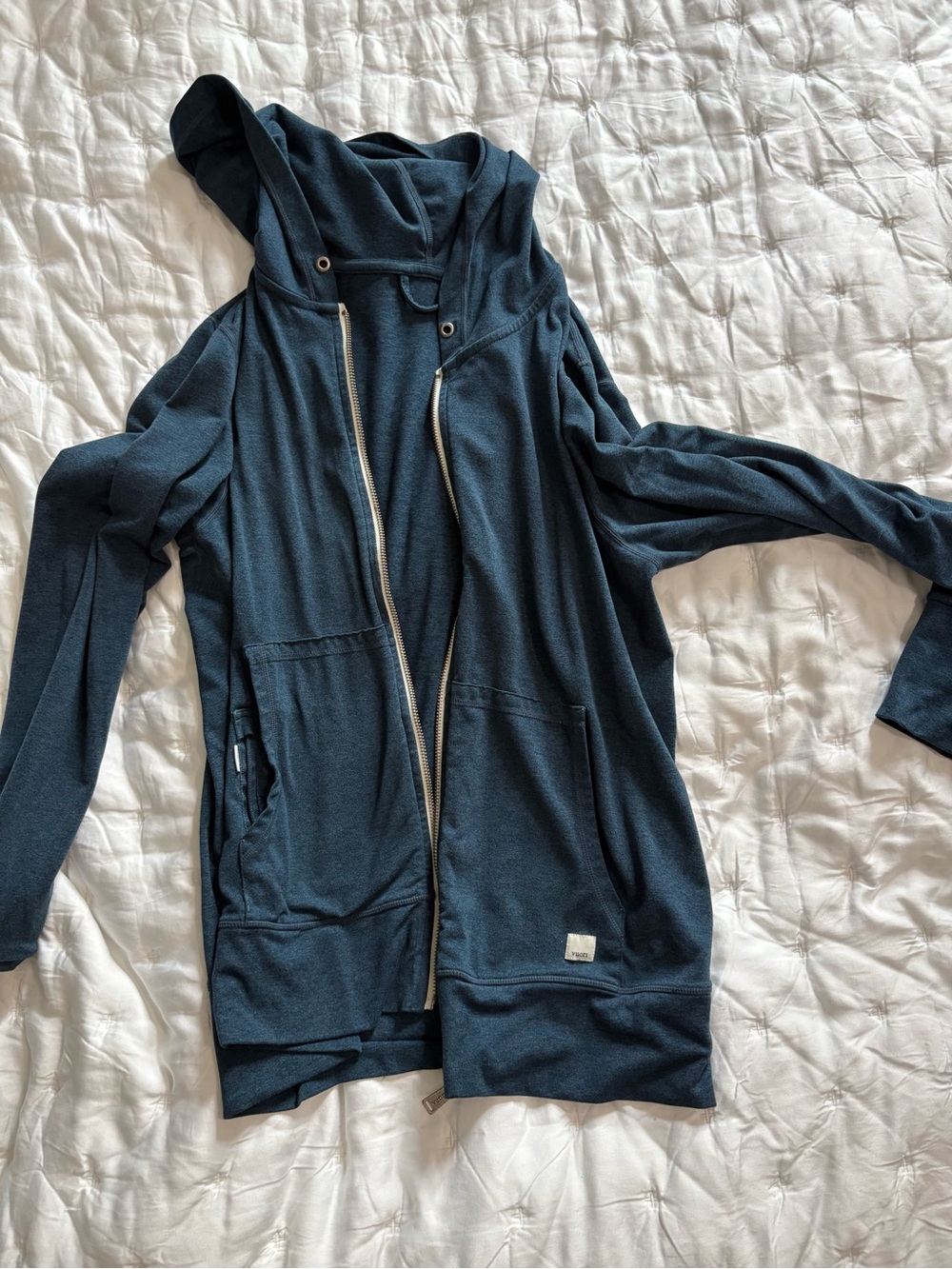 Vuori Women's Hooded Zip Jacket - Deep Teal Blue